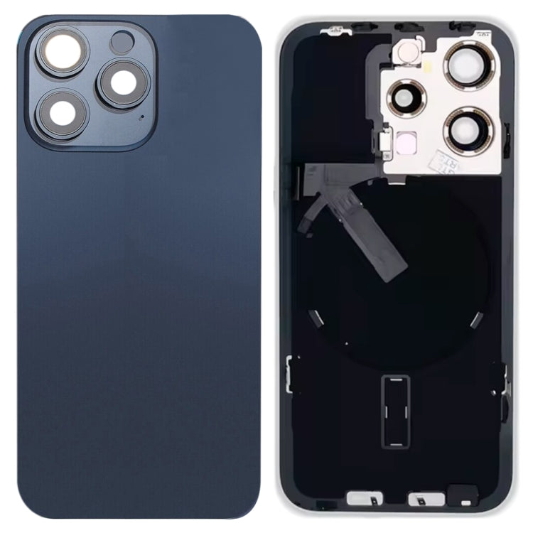 Per iPhone 15 Pro Cover posteriore in vetro per batteria con supporto flash + modulo di ricarica wireless, For iPhone 15 Pro