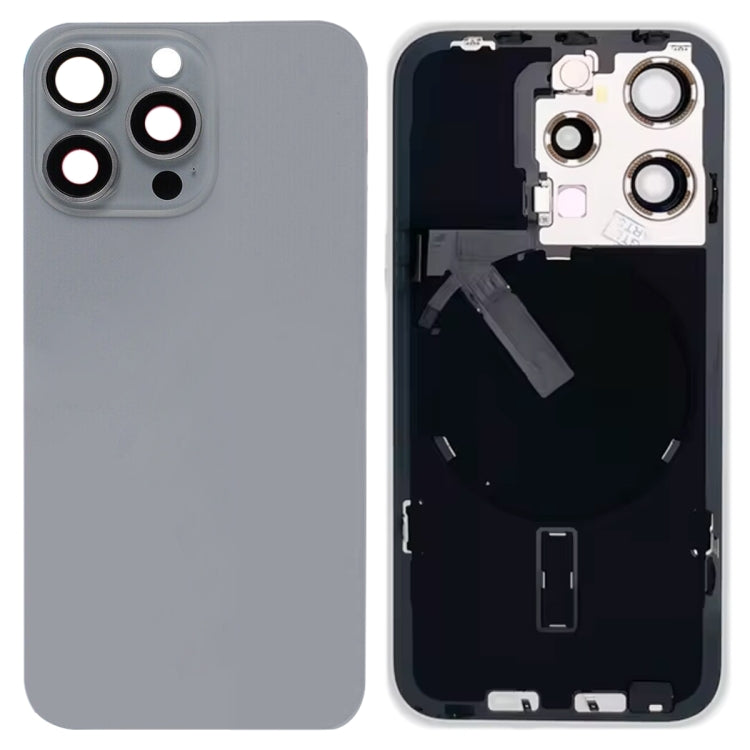 Per iPhone 15 Pro Cover posteriore in vetro per batteria con supporto flash + modulo di ricarica wireless, For iPhone 15 Pro