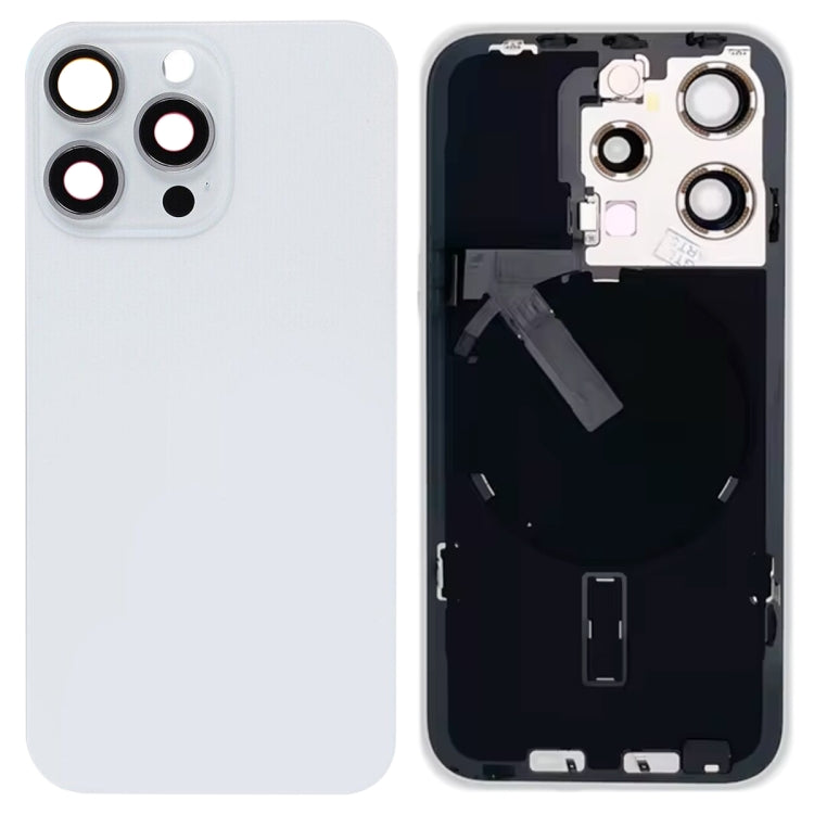 Per iPhone 15 Pro Cover posteriore in vetro per batteria con supporto flash + modulo di ricarica wireless, For iPhone 15 Pro