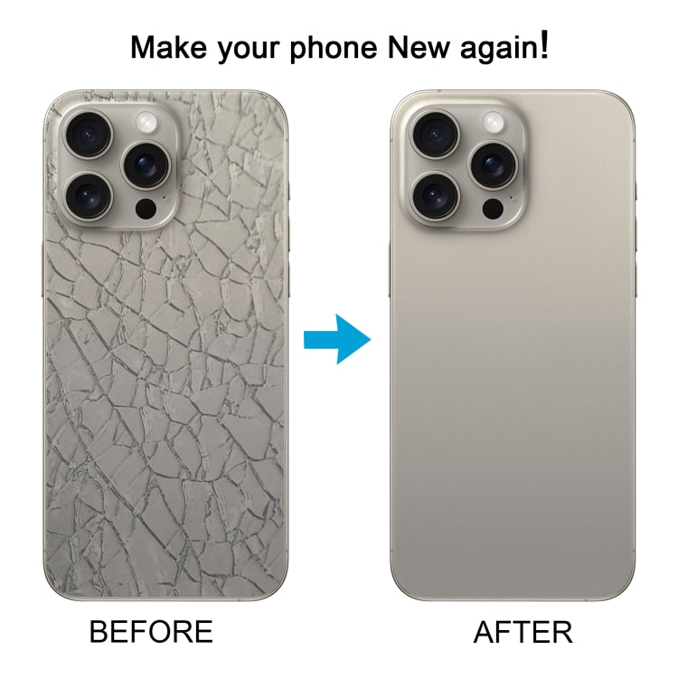 Per iPhone 15 Pro Cover posteriore in vetro per batteria con supporto flash + modulo di ricarica wireless, For iPhone 15 Pro