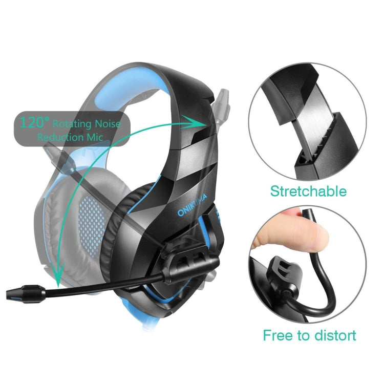 ONIKUMA K1-B Cuffie da gioco mimetiche con cancellazione del rumore e bassi profondi con microfono
