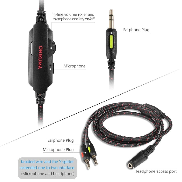 ONIKUMA K1-B Cuffie da gioco mimetiche con cancellazione del rumore e bassi profondi con microfono