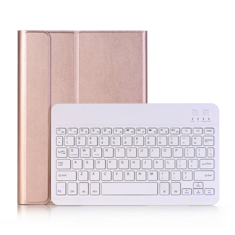 A102 Per iPad Custodia tablet in pelle ultrasottile staccabile con tastiera Bluetooth da 10,2 pollici con funzione di supporto, Black, Dark Blue, Gold, Rose Gold