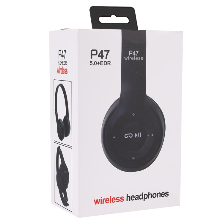 Cuffie Bluetooth wireless pieghevoli P47 con jack audio da 3,5 mm, supporto MP3 / FM / chiamata, P47 Black, P47 Blue, P47 Red, P47 White, P47 Green