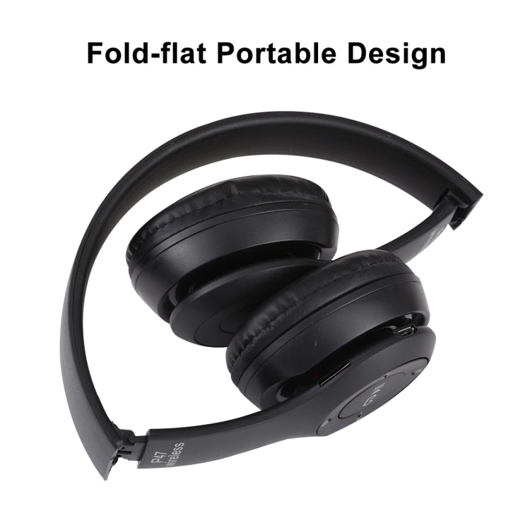 Cuffie Bluetooth wireless pieghevoli P47 con jack audio da 3,5 mm, supporto MP3 / FM / chiamata, P47 Black, P47 Blue, P47 Red, P47 White, P47 Green