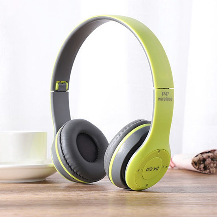 Cuffie Bluetooth wireless pieghevoli P47 con jack audio da 3,5 mm, supporto MP3 / FM / chiamata, P47 Black, P47 Blue, P47 Red, P47 White, P47 Green