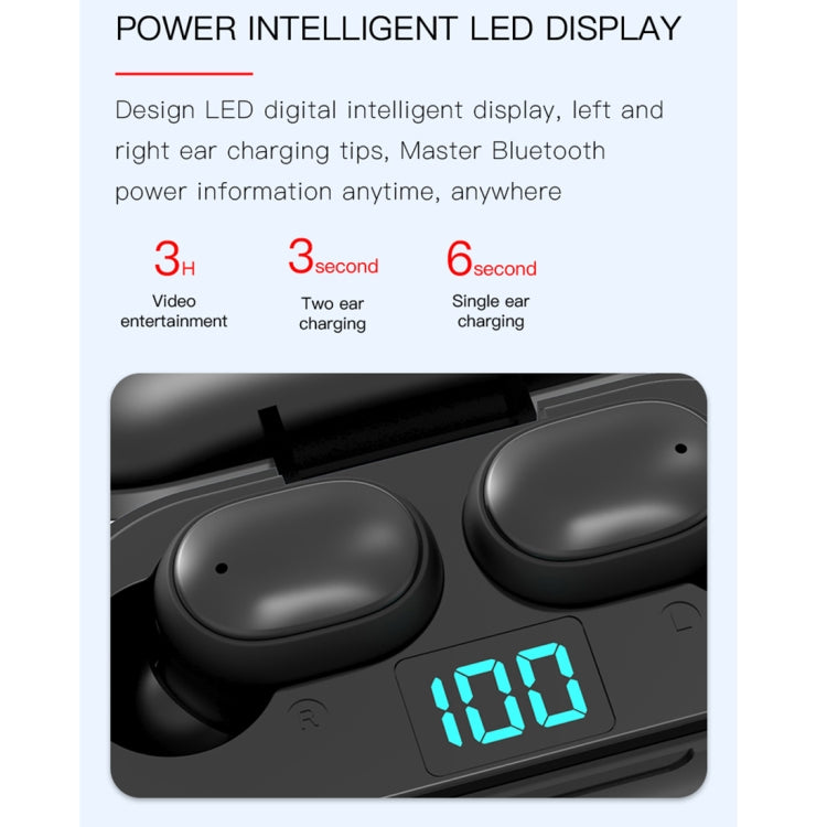 Auricolare Bluetooth wireless H6 TWS Bluetooth 5.0 con display digitale e scatola di ricarica, supporto per chiamate Siri e HD
