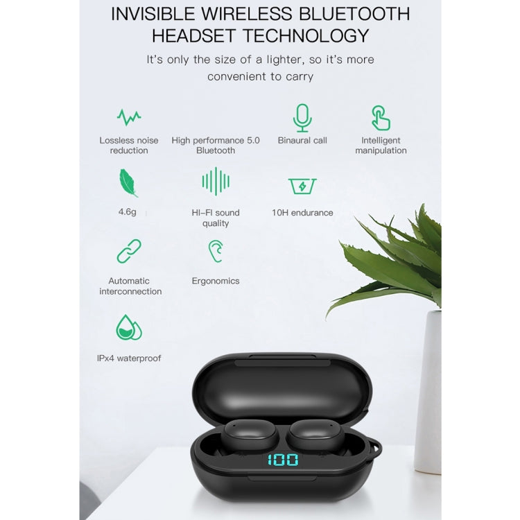 Auricolare Bluetooth wireless H6 TWS Bluetooth 5.0 con display digitale e scatola di ricarica, supporto per chiamate Siri e HD