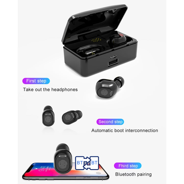 Auricolare Bluetooth wireless G10 TWS Bluetooth 5.0 con scatola di ricarica, supporto display digitale e chiamate HD e Power Bank, G10