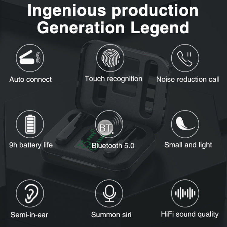 P100pro TWS Bluetooth 5.0 Auricolare Bluetooth wireless touch con scatola di ricarica e display digitale intelligente a LED, supporto Siri e chiamate