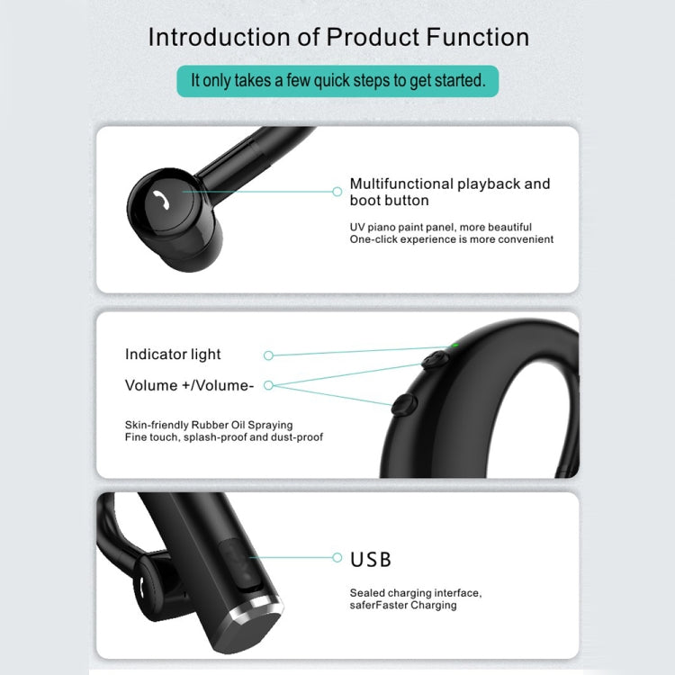F680 Bluetooth 5.0 Auricolare Bluetooth sportivo wireless a ricarica rapida