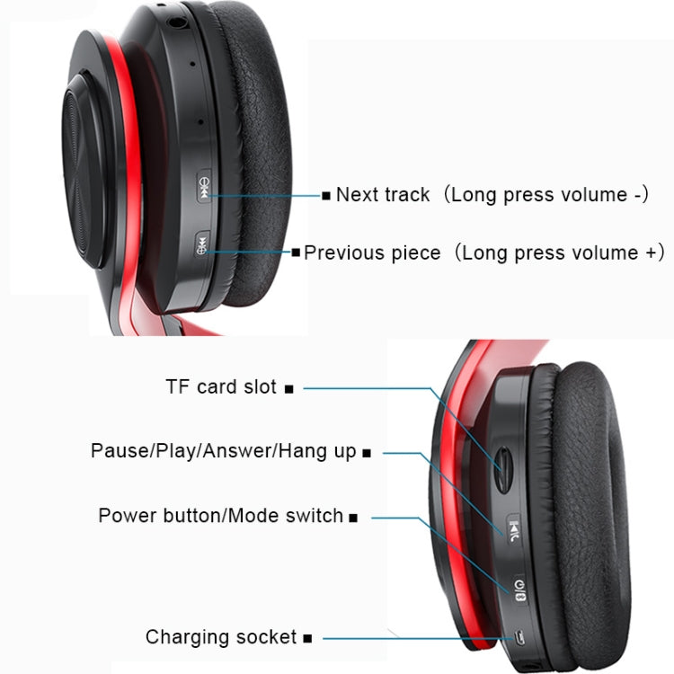 Auricolare wireless Bluetooth V5.0 B39, B39 (Red), B39 (White), B39 (Blue), B39 (Black Red), B39 (Black)