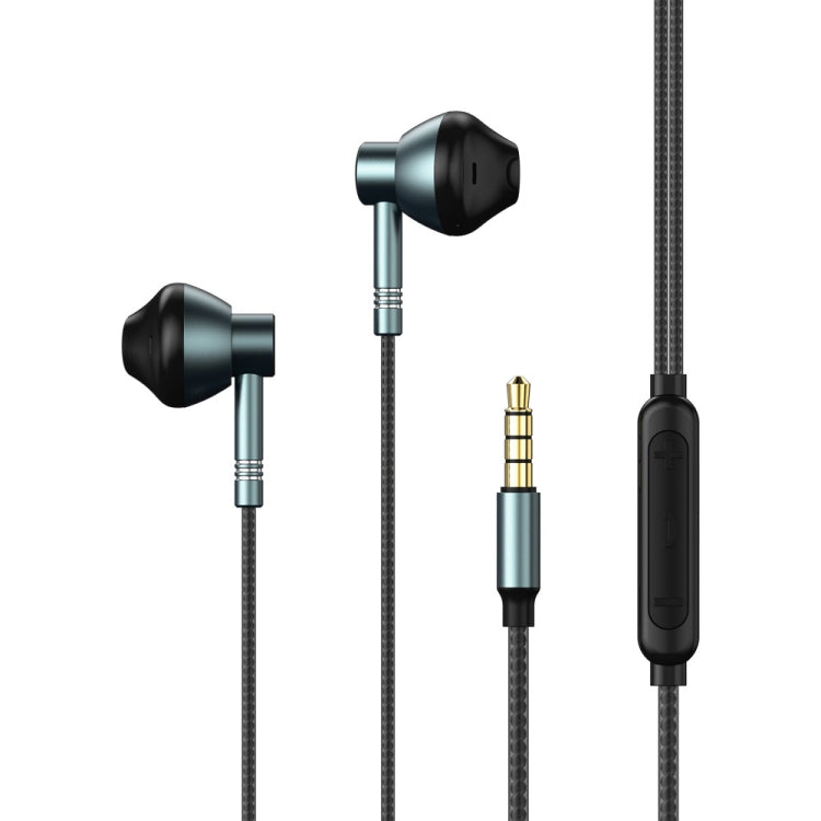 REMAX RM-201 Auricolare stereo in-ear per musica in metallo con controllo via cavo + microfono, supporto vivavoce