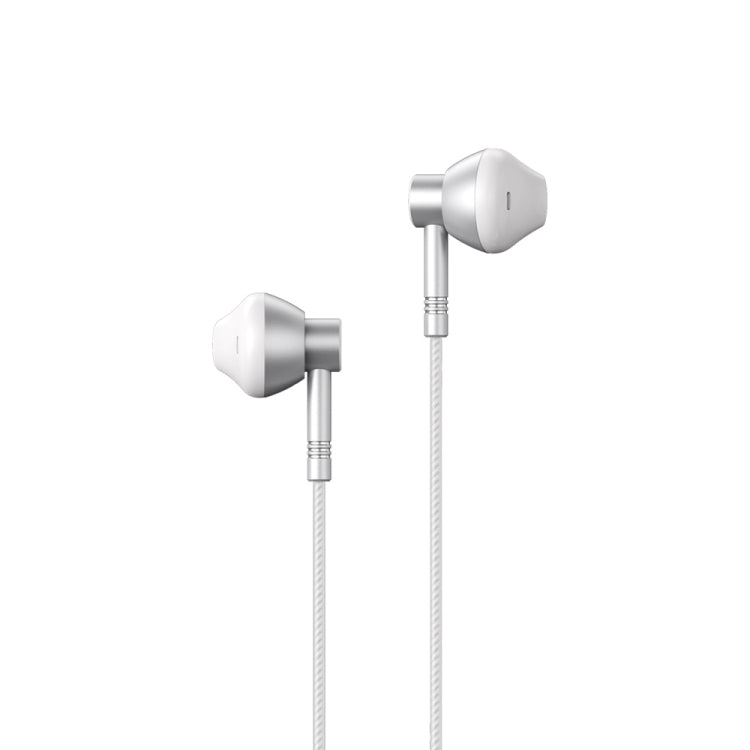 REMAX RM-201 Auricolare stereo in-ear per musica in metallo con controllo via cavo + microfono, supporto vivavoce