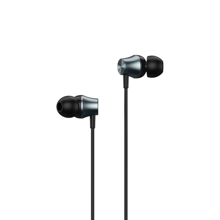 REMAX RM-202 Auricolare stereo in-ear per musica in metallo con controllo via cavo + microfono, supporto vivavoce