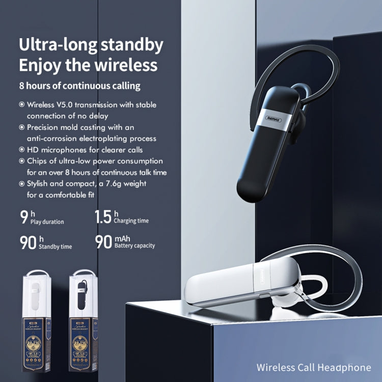 REMAX RB-T36 Auricolare Bluetooth wireless per chiamate aziendali Bluetooth 5.0 con orecchio singolo sospeso