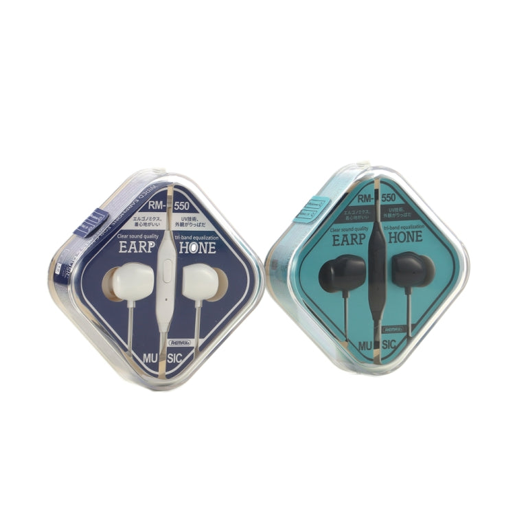 REMAX RM-550 Auricolare musicale stereo in-ear con pin dorato da 3,5 mm con controllo via cavo + microfono, supporto vivavoce