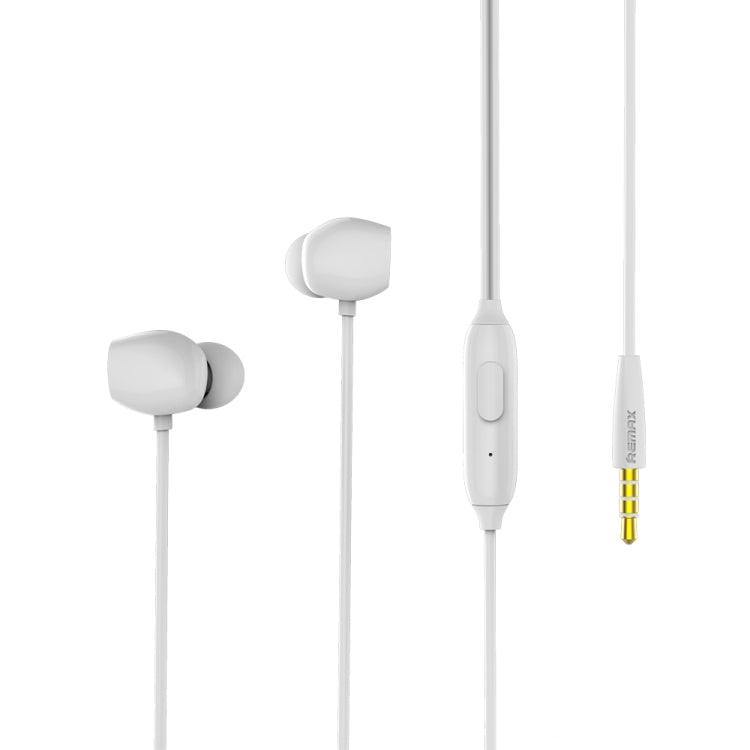 REMAX RM-550 Auricolare musicale stereo in-ear con pin dorato da 3,5 mm con controllo via cavo + microfono, supporto vivavoce