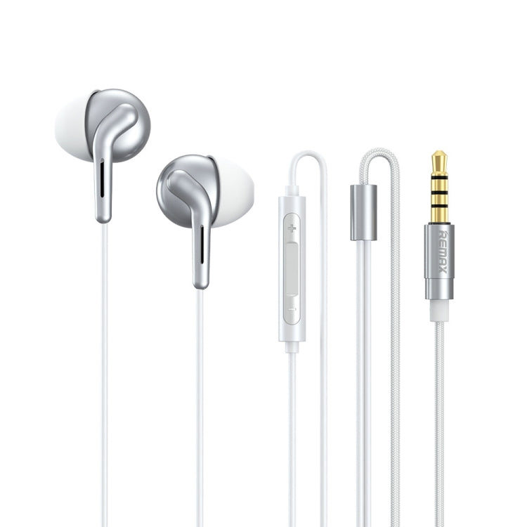 REMAX RM-595 Auricolare musicale in metallo stereo a doppia azione con perno dorato da 3,5 mm con controllo via cavo + microfono, supporto vivavoce