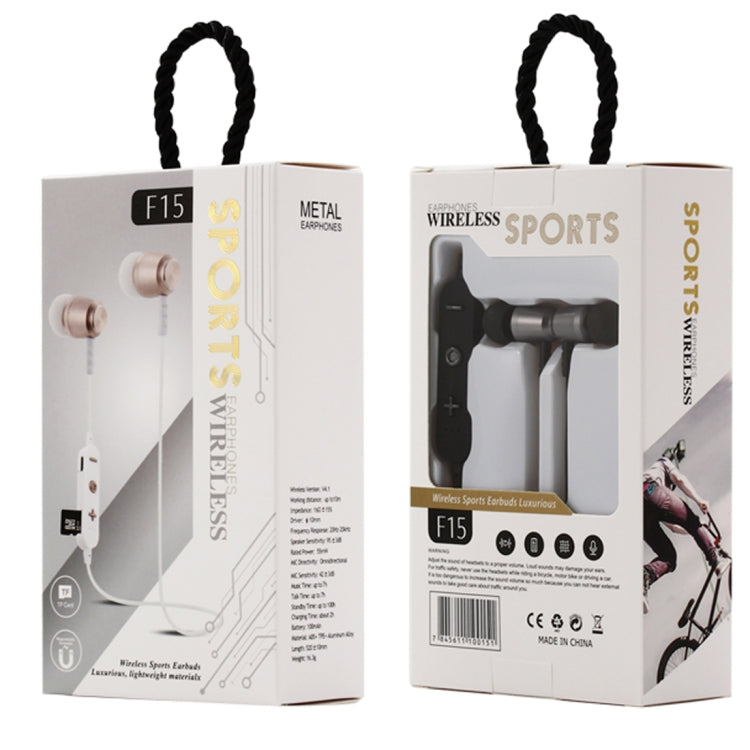 Auricolare Bluetooth F15 Bluetooth 4.2 con design a collo appeso, supporto per riproduzione musicale, commutazione, controllo volume e risposta