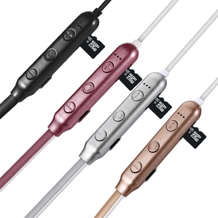 Auricolare Bluetooth F106 Bluetooth 4.2 con design a collo appeso, supporto per riproduzione musicale, commutazione, controllo volume e risposta