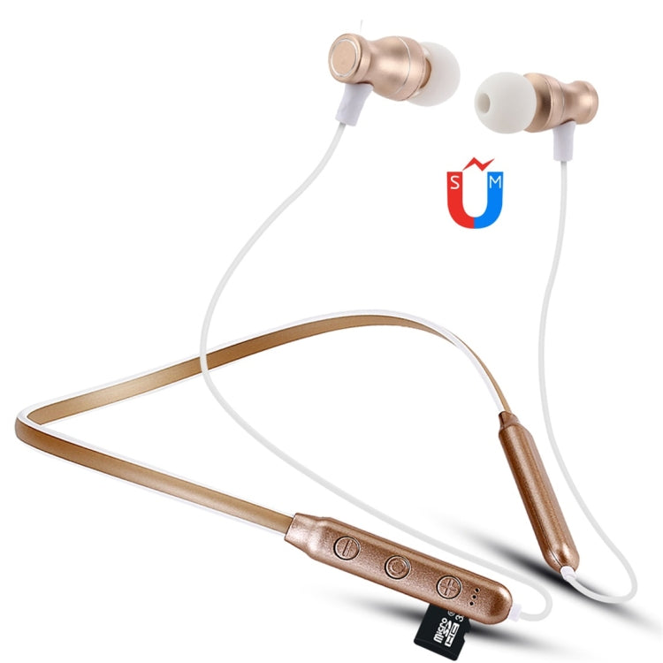 Auricolare Bluetooth F106 Bluetooth 4.2 con design a collo appeso, supporto per riproduzione musicale, commutazione, controllo volume e risposta
