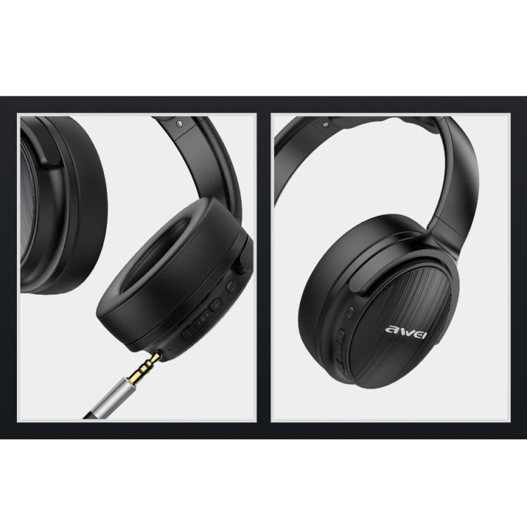 awei A780BL Bluetooth 5.0 Cuffie Bluetooth wireless bassi pieghevoli con jack Aux da 3,5 mm, A780BL