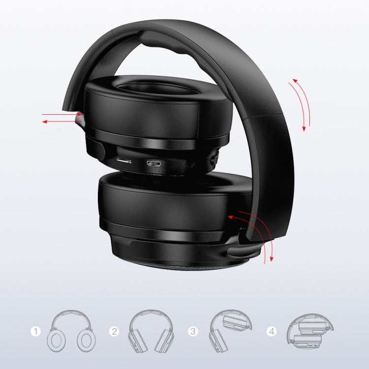 awei A780BL Bluetooth 5.0 Cuffie Bluetooth wireless bassi pieghevoli con jack Aux da 3,5 mm, A780BL