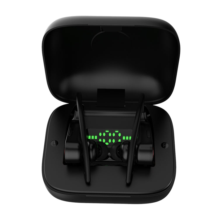 Auricolare Bluetooth sportivo wireless Q83 montato sull'orecchio con scatola di ricarica, supporta display di alimentazione LED a tre schermi e Power Bank, Q83