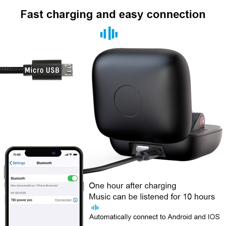 Auricolare Bluetooth sportivo wireless Q83 montato sull'orecchio con scatola di ricarica, supporta display di alimentazione LED a tre schermi e Power Bank, Q83