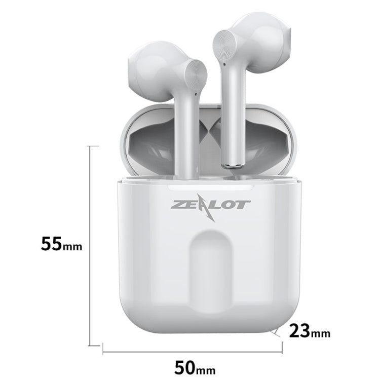ZEALOT T2 Bluetooth 5.0 TWS Auricolare Bluetooth wireless con scatola di ricarica, supporto touch, chiamate e display di alimentazione