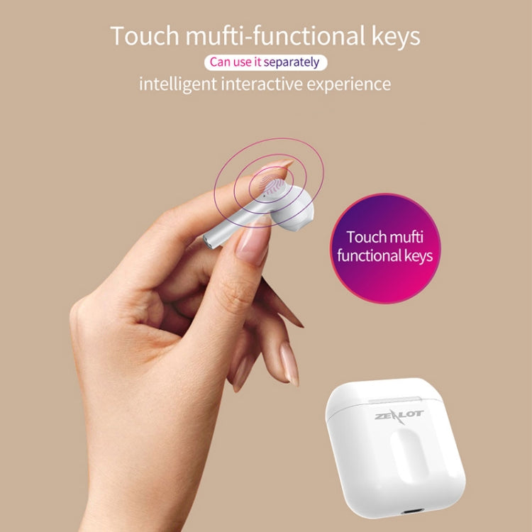 ZEALOT T2 Bluetooth 5.0 TWS Auricolare Bluetooth wireless con scatola di ricarica, supporto touch, chiamate e display di alimentazione