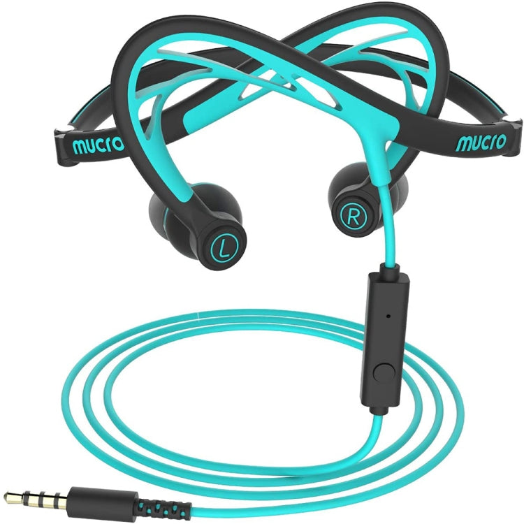 Mucro ML233 Cuffie sportive da corsa cablate pieghevoli Auricolari stereo in-ear con archetto da collo notturno, Lunghezza cavo: 1,2 m, ML233 (Blue)