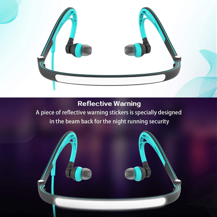 Mucro ML233 Cuffie sportive da corsa cablate pieghevoli Auricolari stereo in-ear con archetto da collo notturno, Lunghezza cavo: 1,2 m, ML233 (Blue)