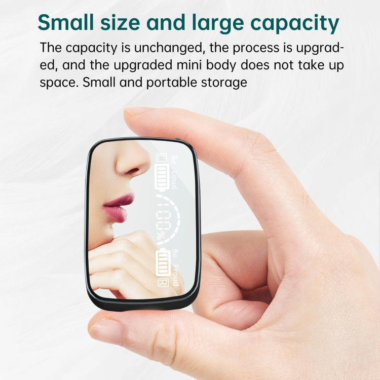 M9 Bluetooth 5.1 TWS Mirror Display digitale Auricolare Bluetooth wireless con scatola di ricarica Torcia, supporto Touch, Siri e display batteria, M9 (Black)