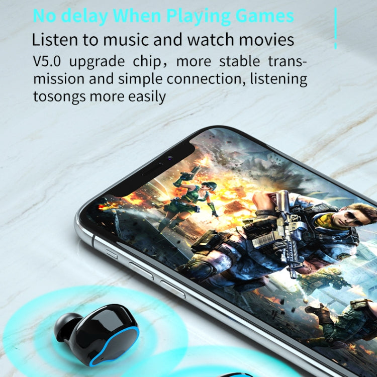 M9 Bluetooth 5.1 TWS Mirror Display digitale Auricolare Bluetooth wireless con scatola di ricarica Torcia, supporto Touch, Siri e display batteria, M9 (Black)
