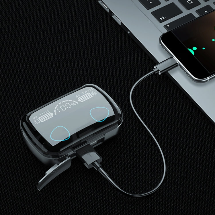 Auricolare Bluetooth wireless M10 Bluetooth 5.1 TWS con display digitale con scatola di ricarica, supporto Touch, Siri e display batteria, M10 Black, M10 Green