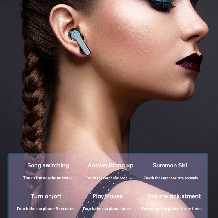 Auricolare Bluetooth wireless M19 Bluetooth 5.1 TWS con display digitale con scatola di ricarica, supporto Touch, Siri e display batteria