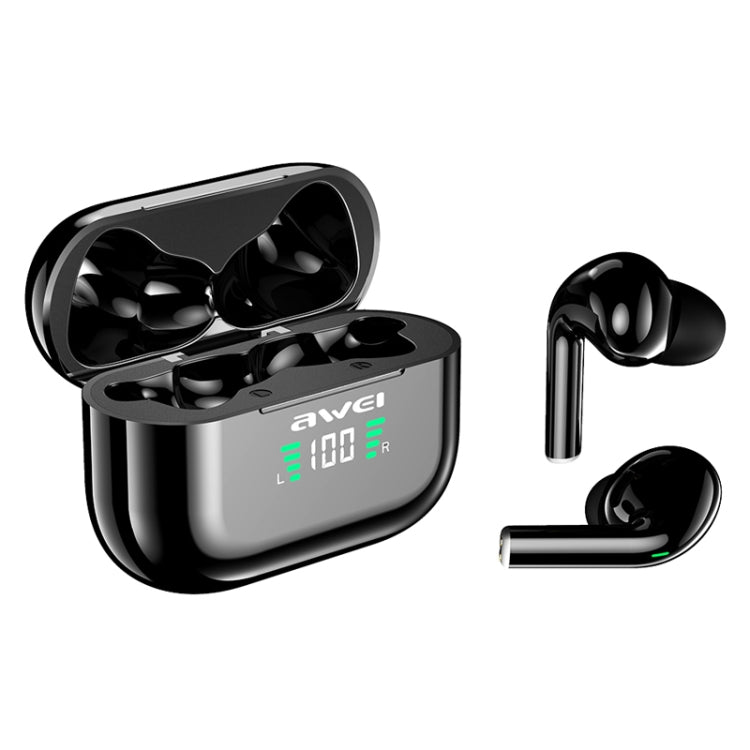 awei T29P Bluetooth V5.0 LED Display digitale Ture Wireless Sports IPX4 Auricolare TWS impermeabile con custodia di ricarica