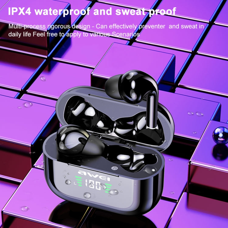 awei T29P Bluetooth V5.0 LED Display digitale Ture Wireless Sports IPX4 Auricolare TWS impermeabile con custodia di ricarica