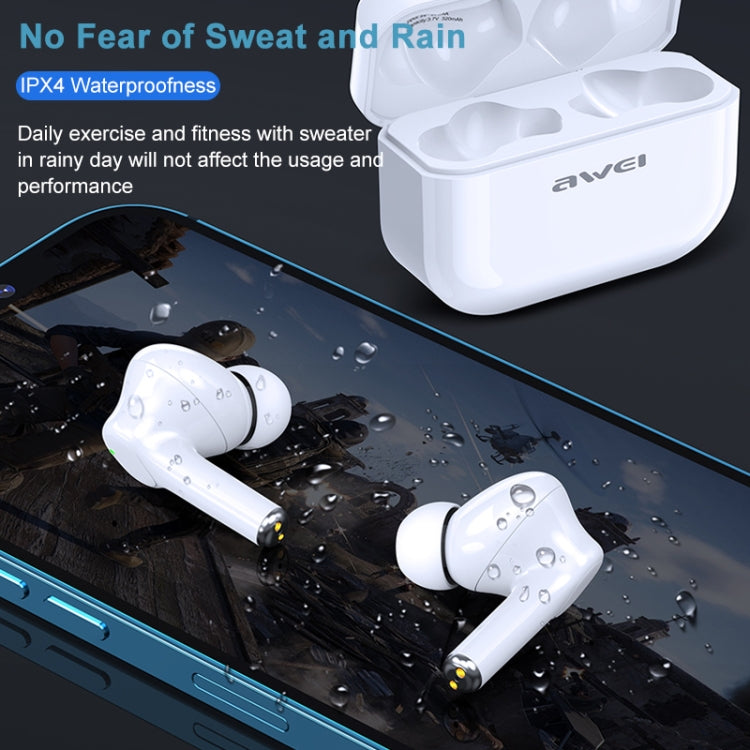 Awei TA1 Bluetooth V5.0 Ture Wireless Sport ANC con cancellazione del rumore IPX4 Cuffie TWS impermeabili con custodia di ricarica