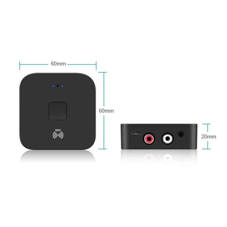 Ricevitore Bluetooth 5.0 B11 AUX NFC a 2 adattatori audio RCA, B11