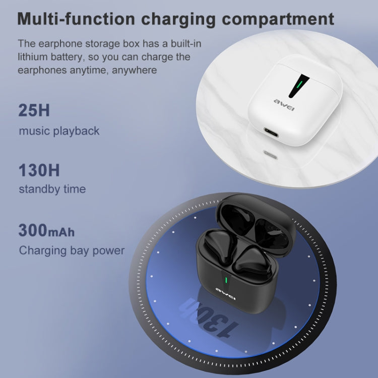 Awei T21 Bluetooth V5.0 Ture Wireless Sports TWS Auricolare con custodia di ricarica