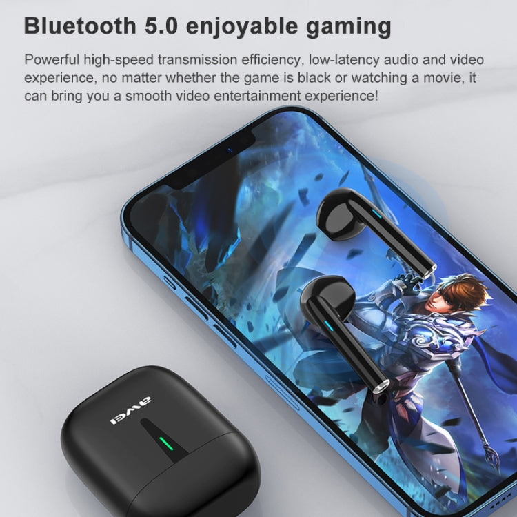 Awei T21 Bluetooth V5.0 Ture Wireless Sports TWS Auricolare con custodia di ricarica