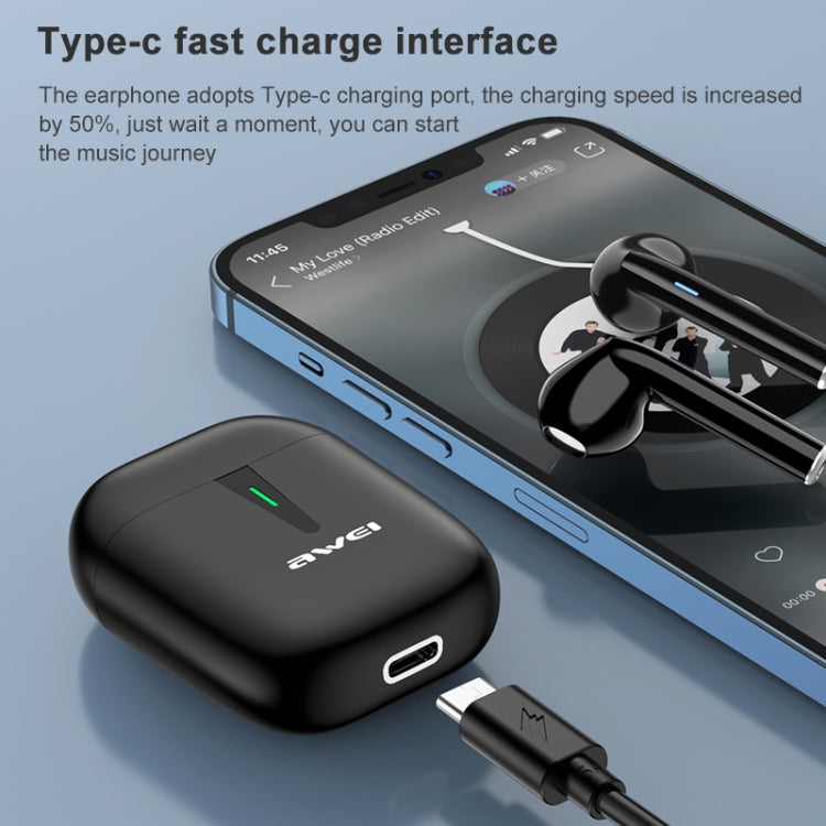 Awei T21 Bluetooth V5.0 Ture Wireless Sports TWS Auricolare con custodia di ricarica