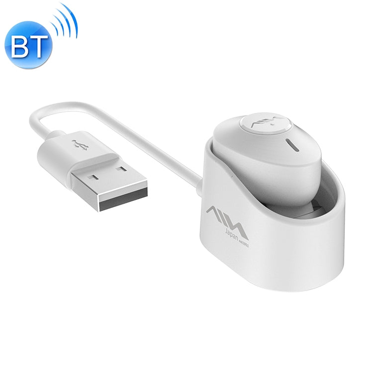 AIN MK-X18S Auricolare Bluetooth wireless singolo per auto USB con scatola di ricarica, supporto chiamate HD, Siri e accoppiamento automatico, MK-X18S