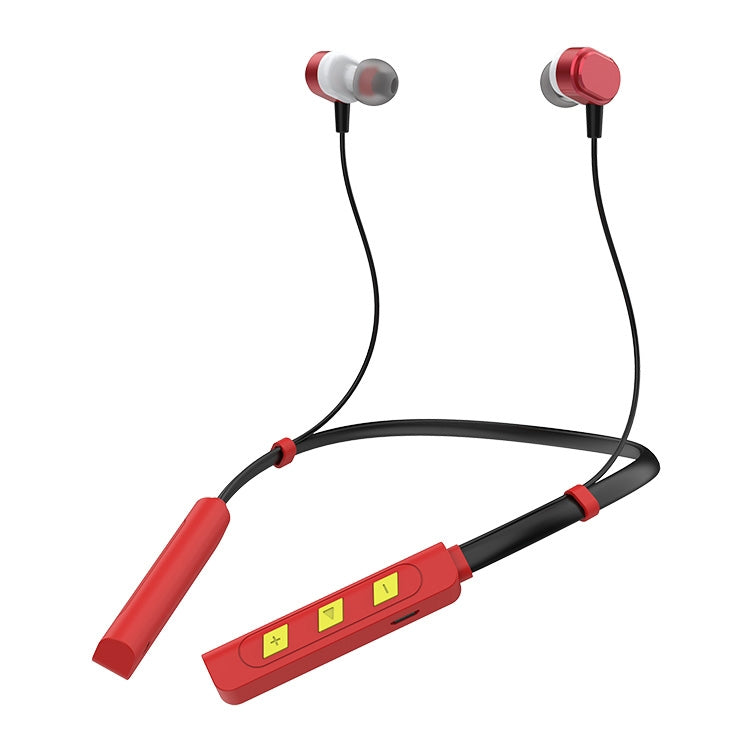 AIN MK-I01 IPX4 Auricolare Bluetooth sportivo con controllo via cavo, impermeabile, montato sul collo, con fibbia per cavo, supporto per chiamate e assistente vocale
