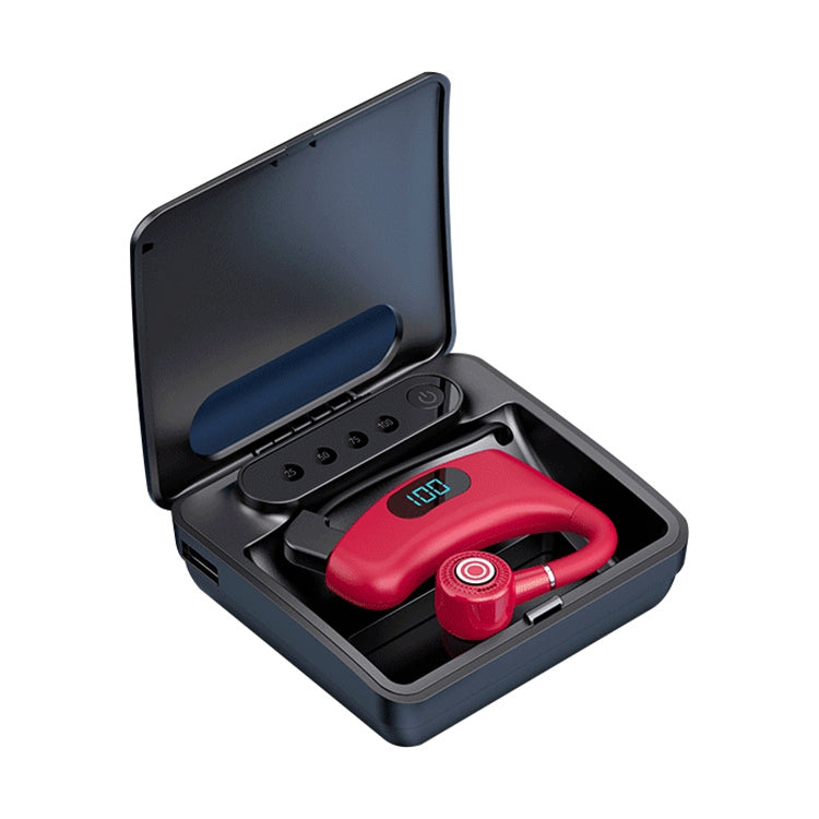 V12 Bluetooth 5.2 Auricolare Bluetooth wireless con display digitale LED intelligente stile orecchio appeso da lavoro con scatola di ricarica