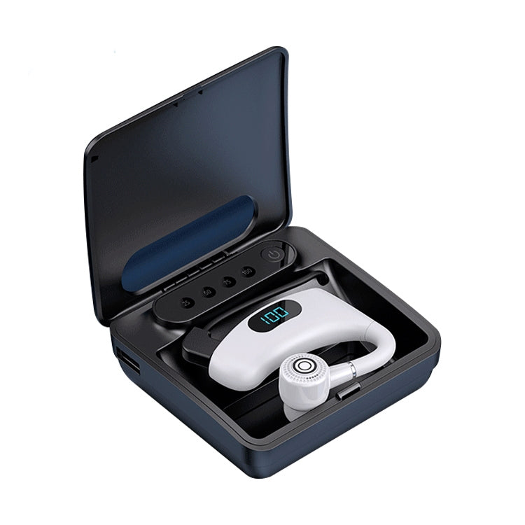 V12 Bluetooth 5.2 Auricolare Bluetooth wireless con display digitale LED intelligente stile orecchio appeso da lavoro con scatola di ricarica