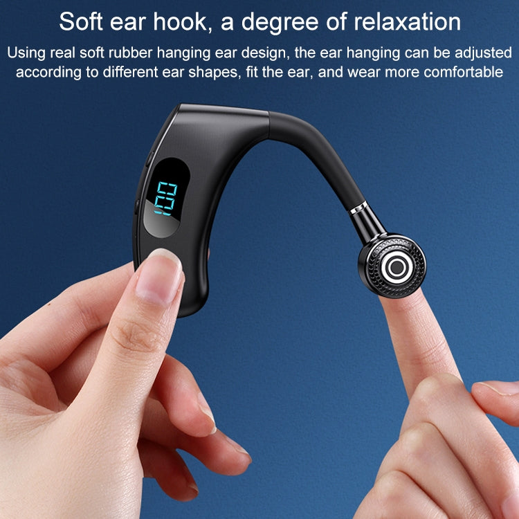 V12 Bluetooth 5.2 Auricolare Bluetooth wireless con display digitale LED intelligente stile orecchio appeso da lavoro con scatola di ricarica